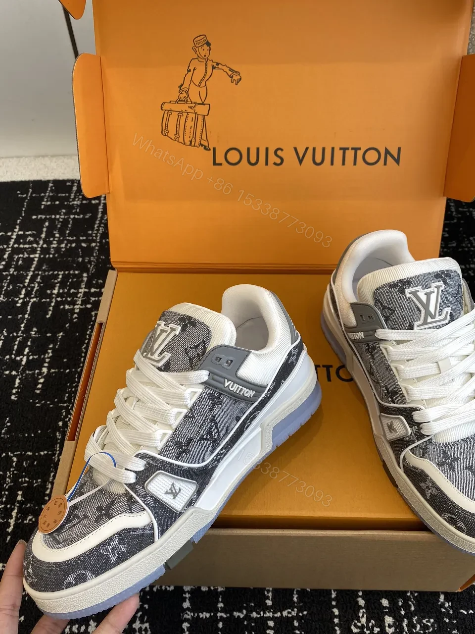 View 7 of Monogram Luxe Denim-Top High-Tops: All-Day Comfort Sneaker