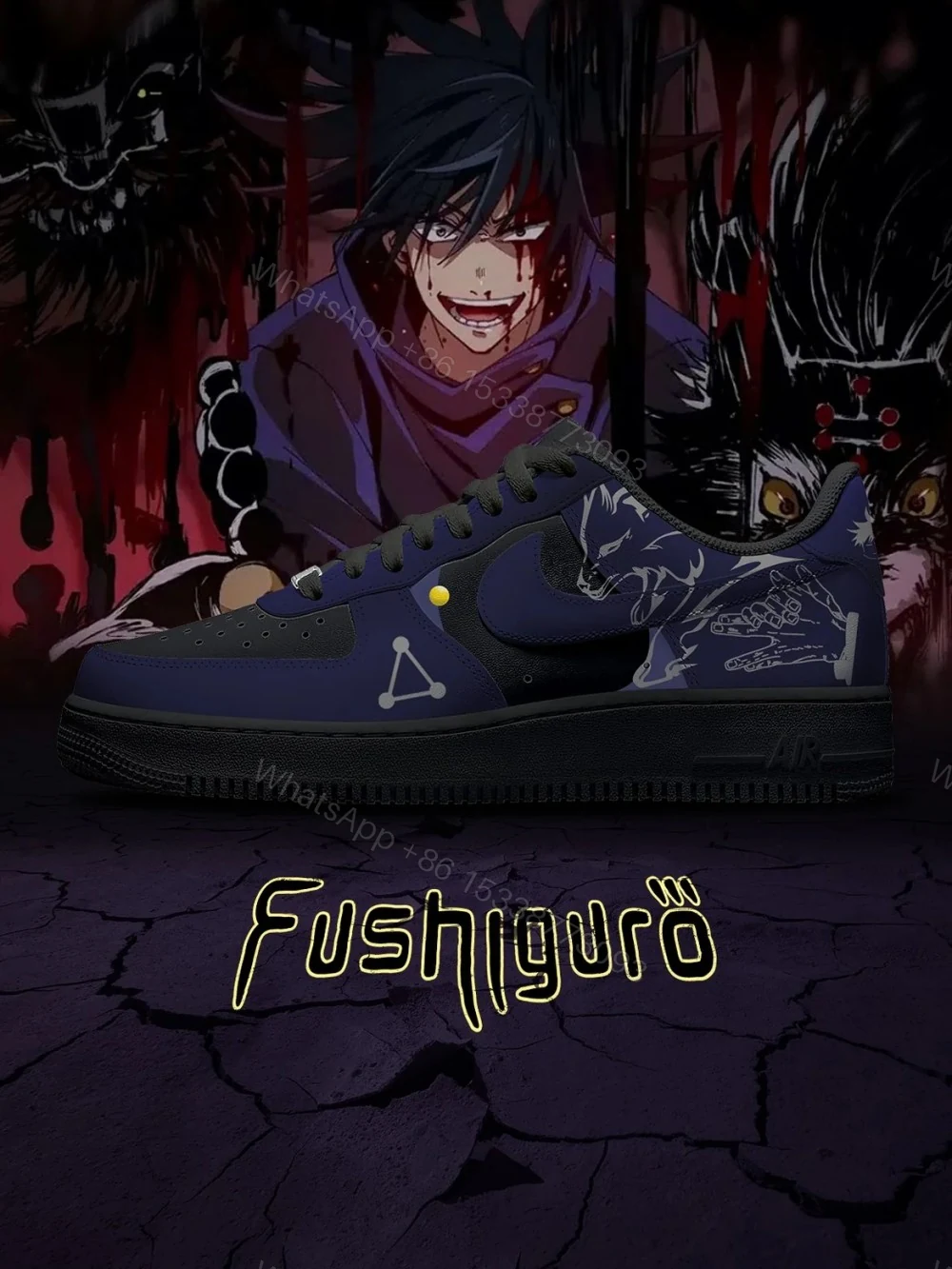 Megumi Fushiguro V.2 Custom Air Force 1 — view 1