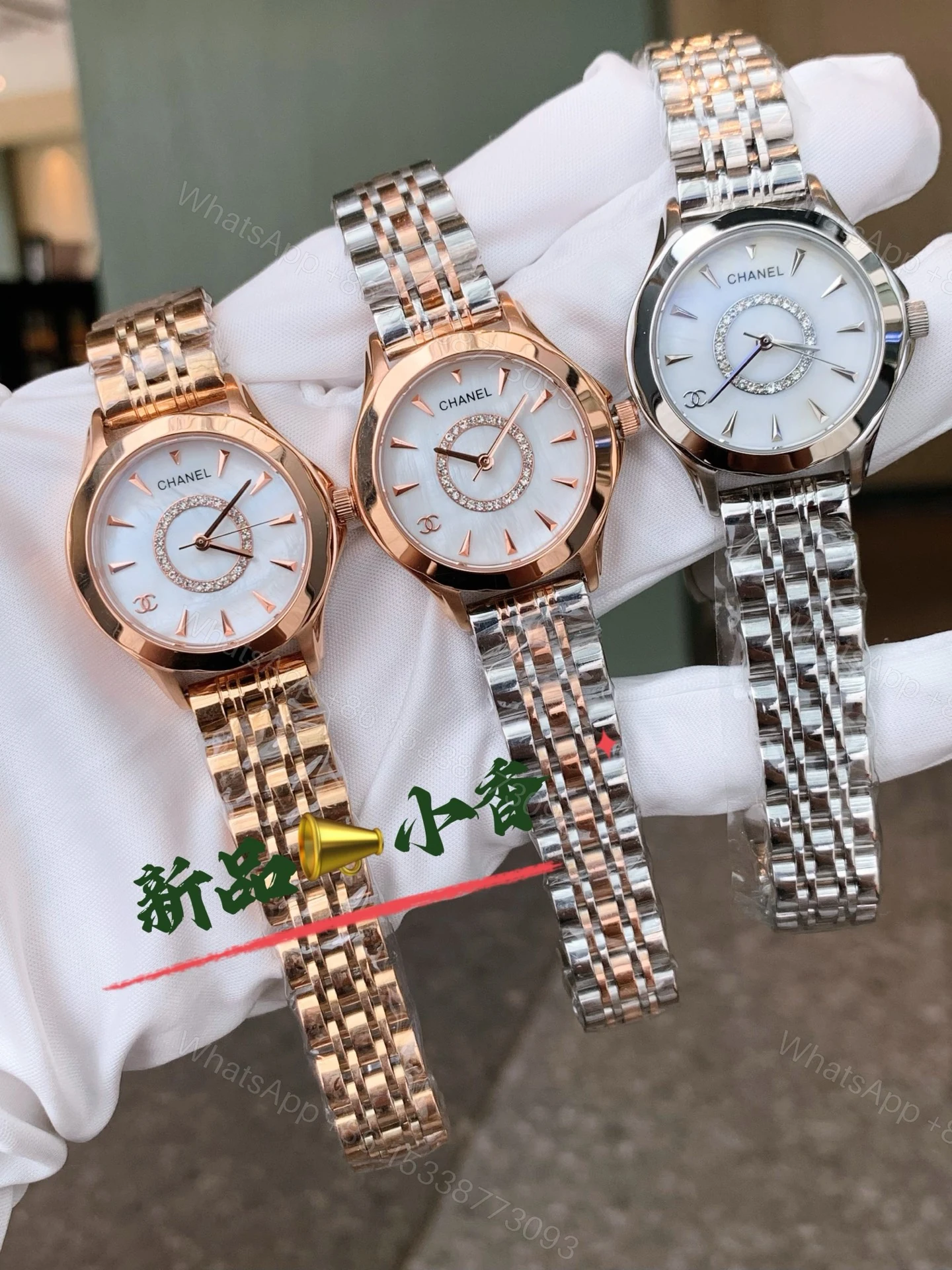 CHANEL Première白貝母高仿金鋼女錶 雙色鑽圈設計 — view 1