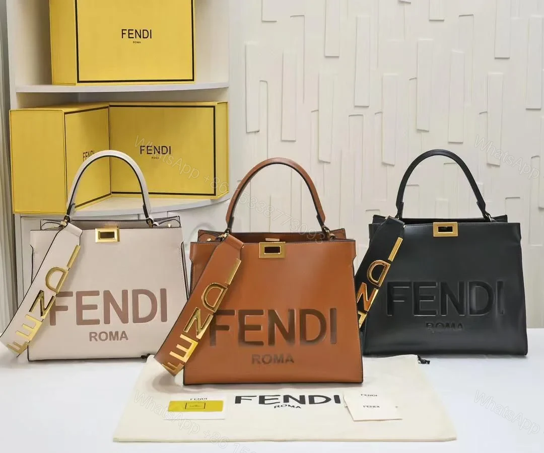Design Peekaboo tote bag leather brown – Dubai Fashion LUX — view 1