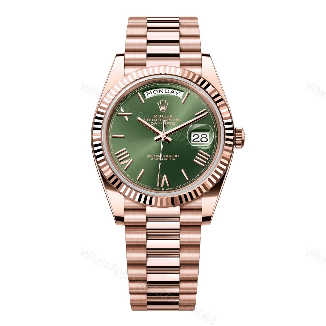 Rolex Day-Date Everose Gold Green Dial Replica — view 1