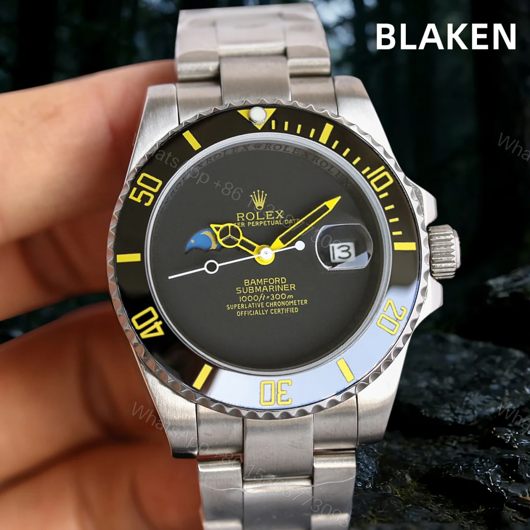高仿Rolex Blaken黑黃改裝水鬼腕錶 高仿機械男錶個性限量款 — view 1