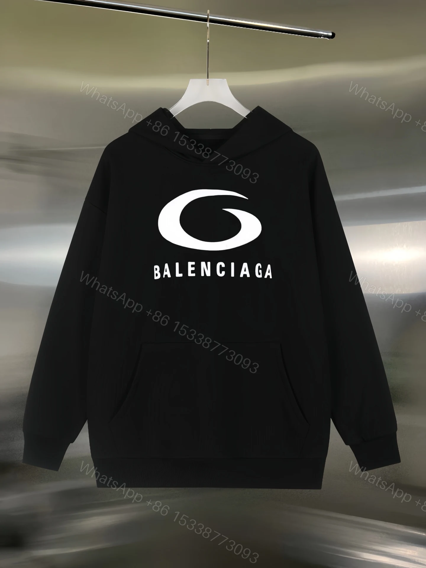 Balenciaga高仿男士連帽衛衣 黑色G字logo造型 寬鬆剪裁設計款 — view 1