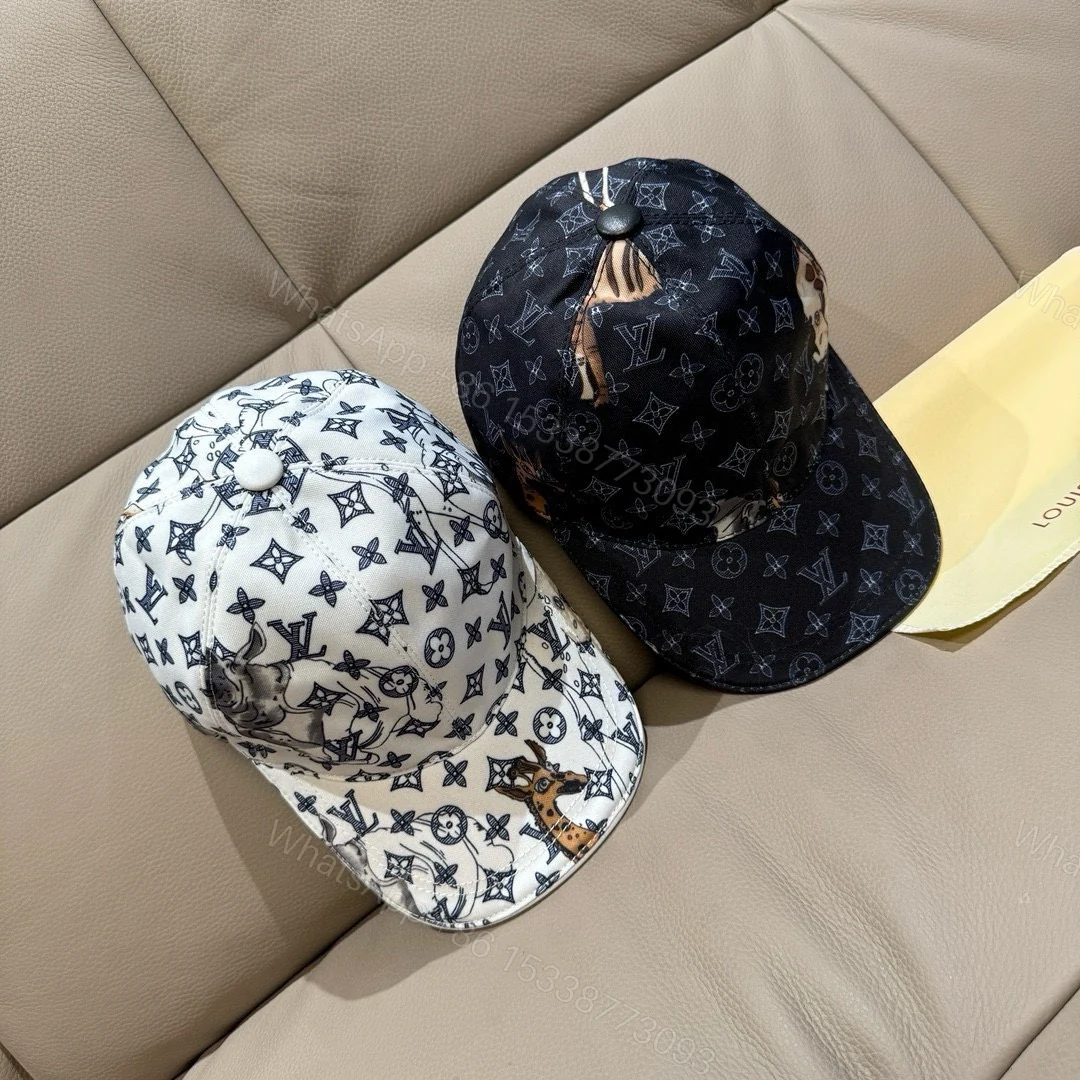 LV 高仿卡通塗鴉棒球帽 黑色經典Monogram印花造型 — view 1