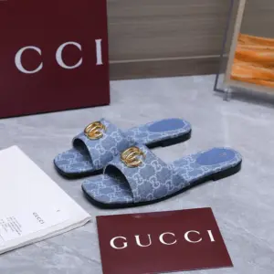Gucci GG Denim Slide Blue GG Denim