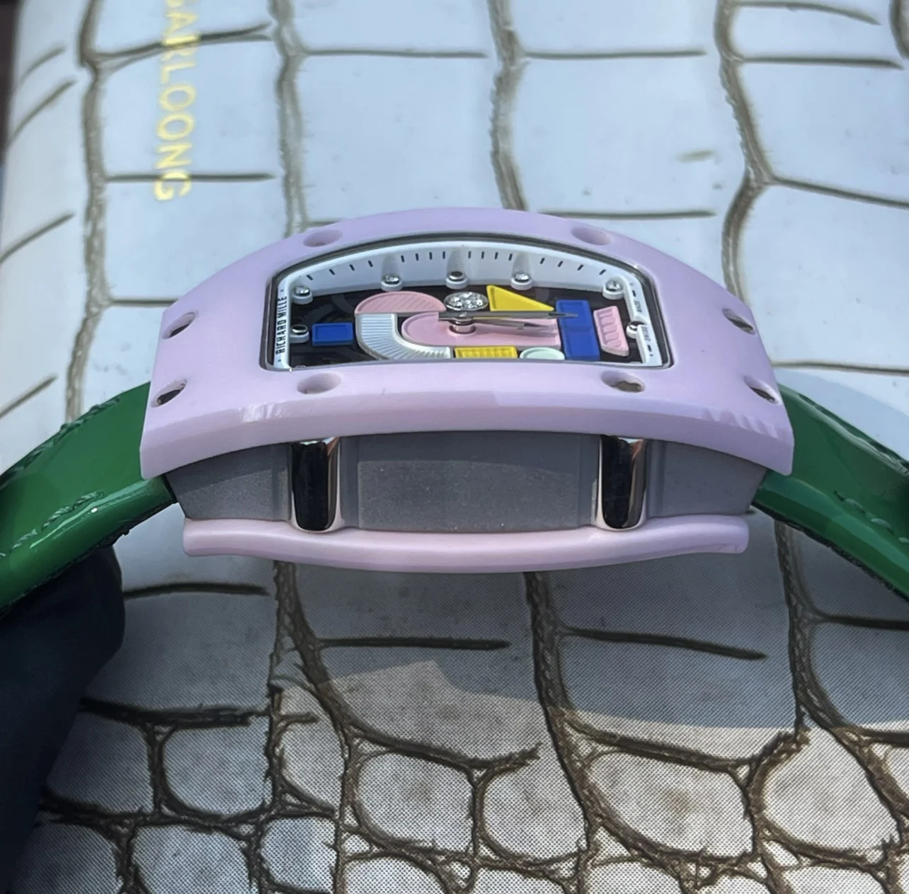 Richard Mille RM 07-01 — Pastel Lavender case / Green strap — image 6