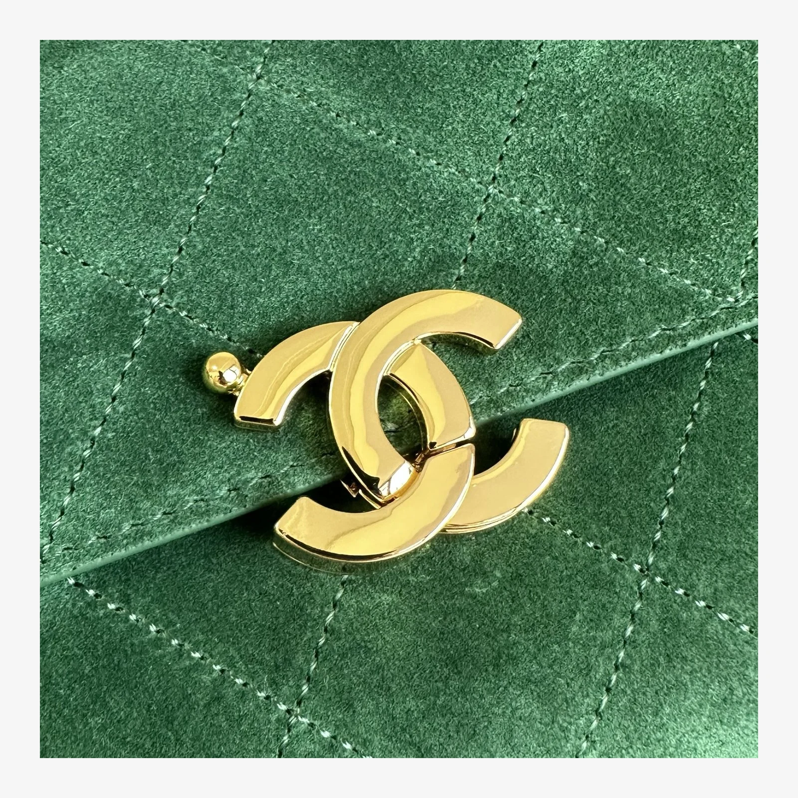 Chanel Small Flap Bag AS6489 · Dark Green Suede Calfskin Dark Green · Suede Calfskin & Calfskin · Gold-Tone Metal