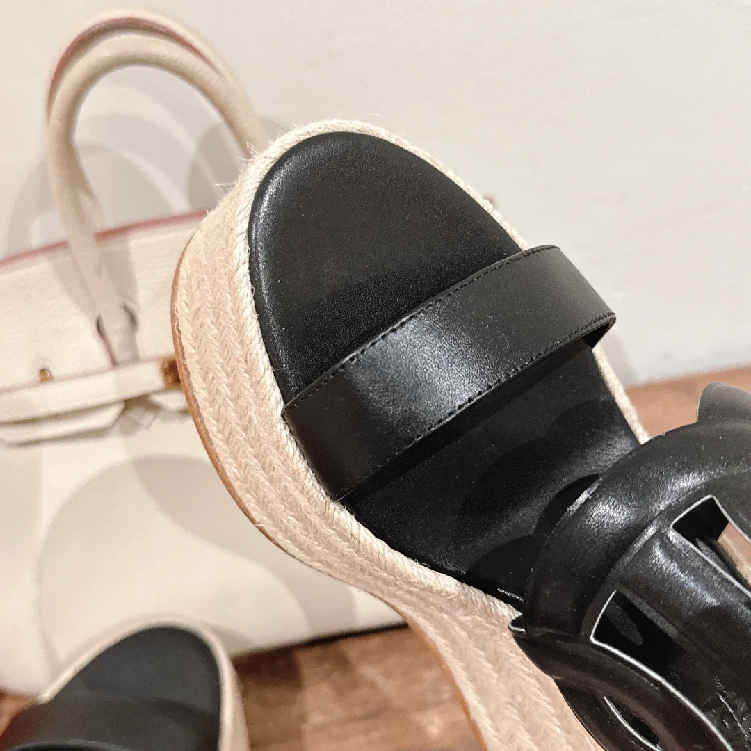 Hermès Ithea 30 Espadrille Noir