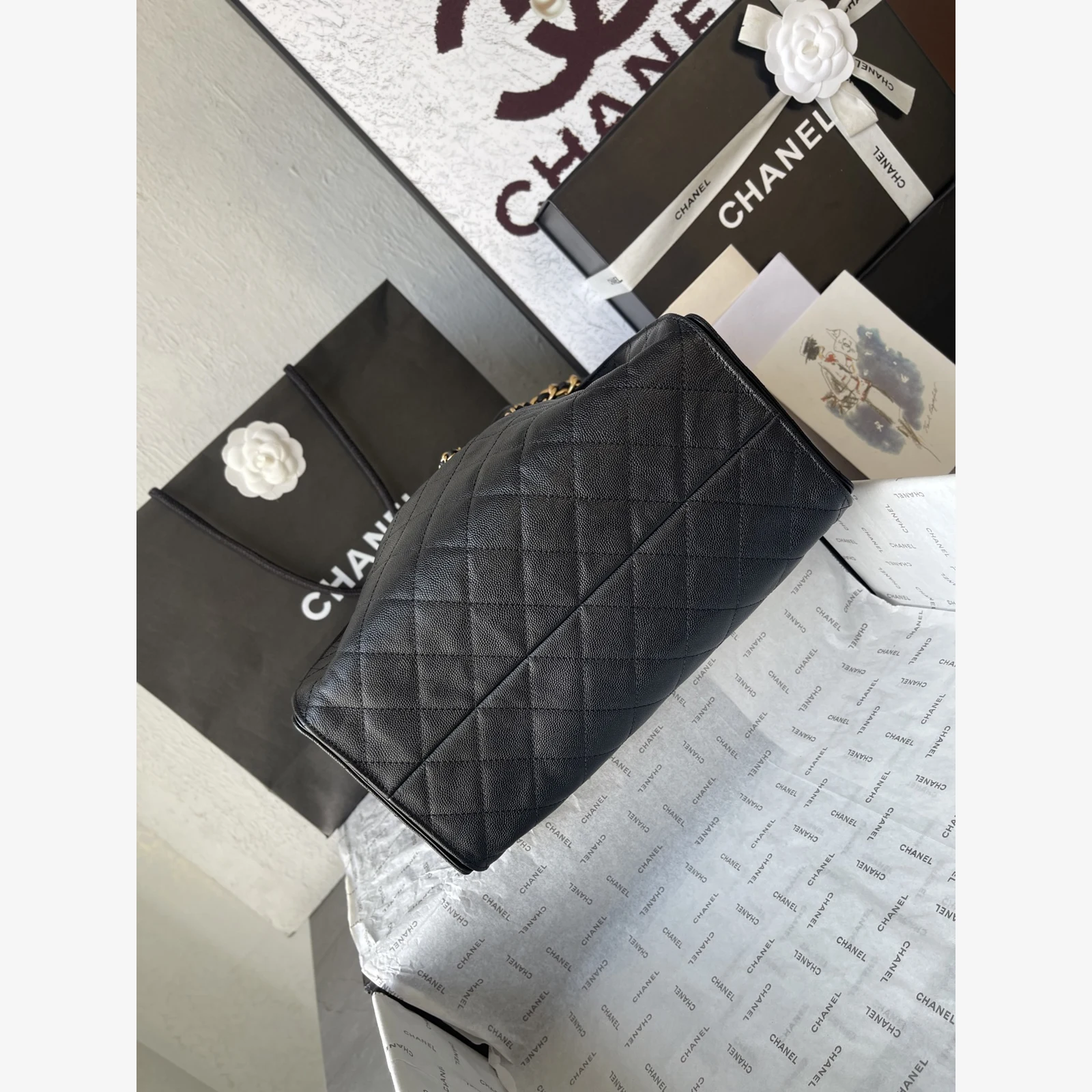 Chanel 25 Medium Handbag AS5311 · Black Black · Grained Calfskin · Gold-Tone Metal