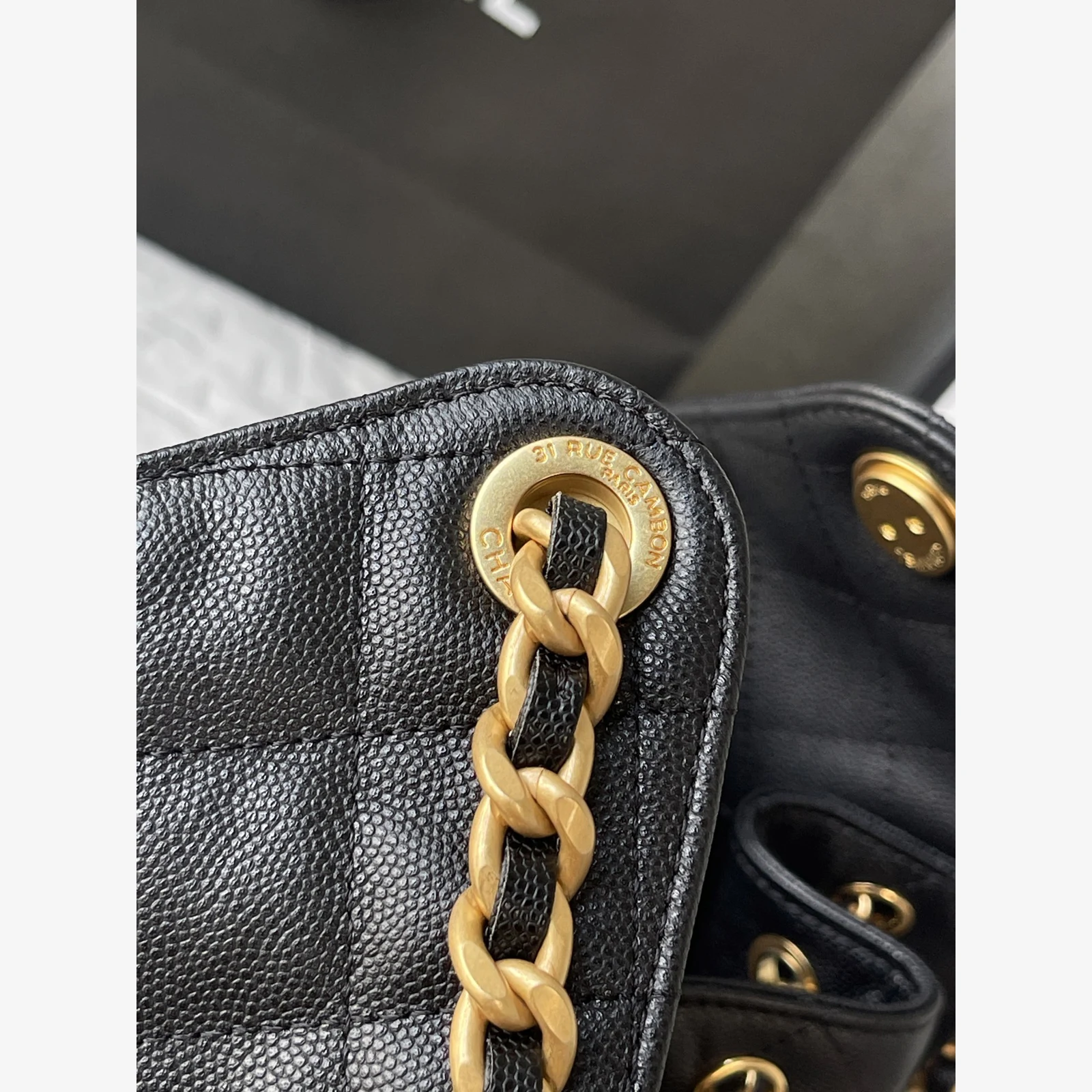 Chanel 25 Medium Handbag AS5311 · Black Black · Grained Calfskin · Gold-Tone Metal