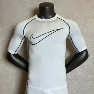 White Short Sleeve Compression Shirt 001