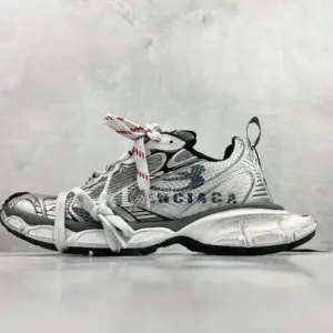 Balenciaga 3XL Split Logo Sneaker White / Navy / Grey · 840090W3XSG9239
