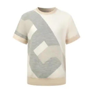 Hermès Big Maillon Short-Sleeve Crewneck Sweater Ficelle full view