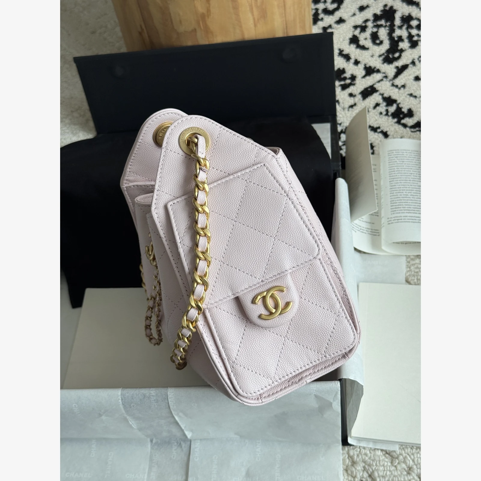 Chanel 25 Mini Handbag AS5631 · Grained Calfskin Light Pink · Grained Calfskin · Gold-Tone Metal