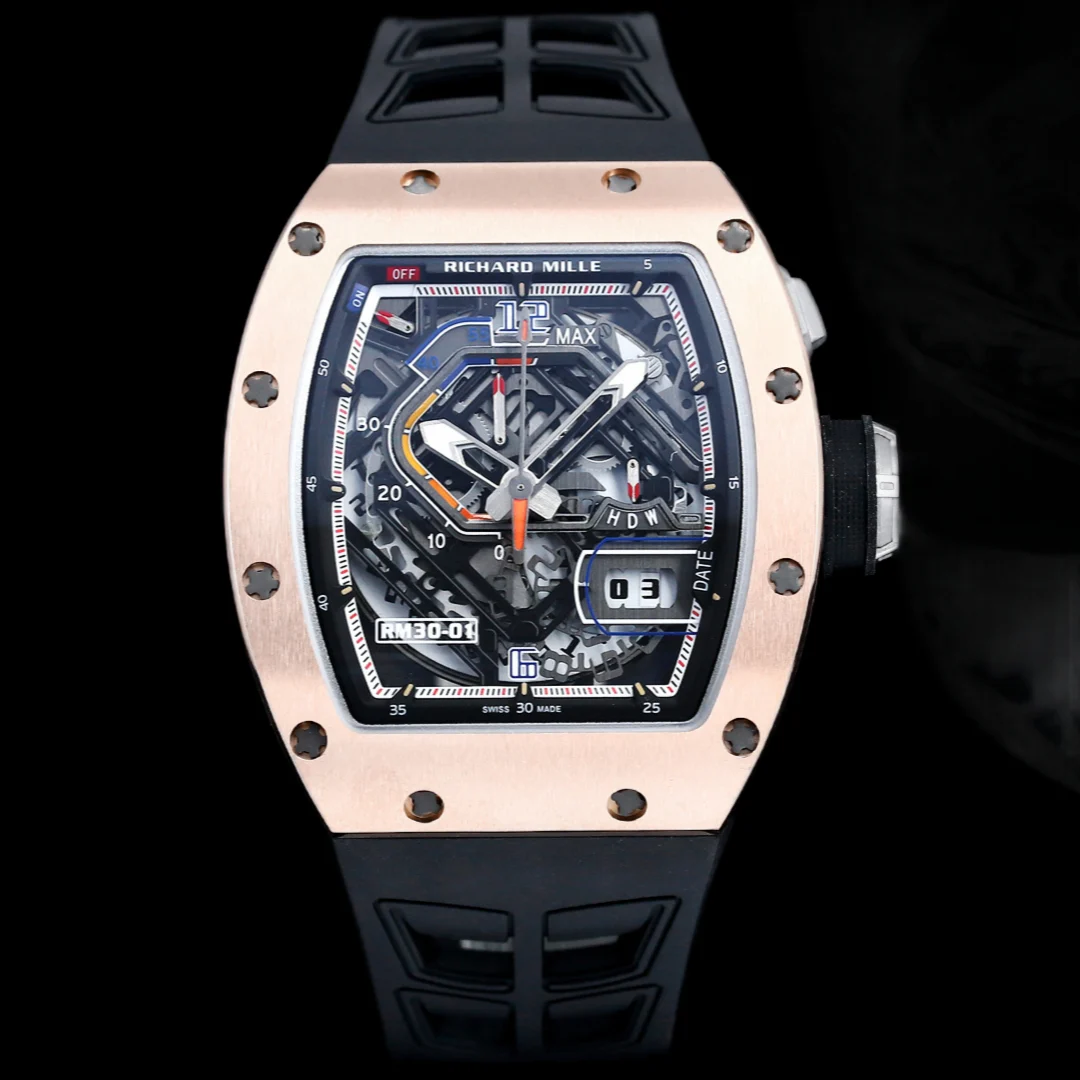 Richard Mille RM 30-01 — Rose tone case / Black strap — image 1