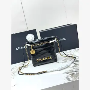 Chanel 22 Mini Handbag · Black Shiny Calfskin Black · Shiny Calfskin · Gold-Tone Metal