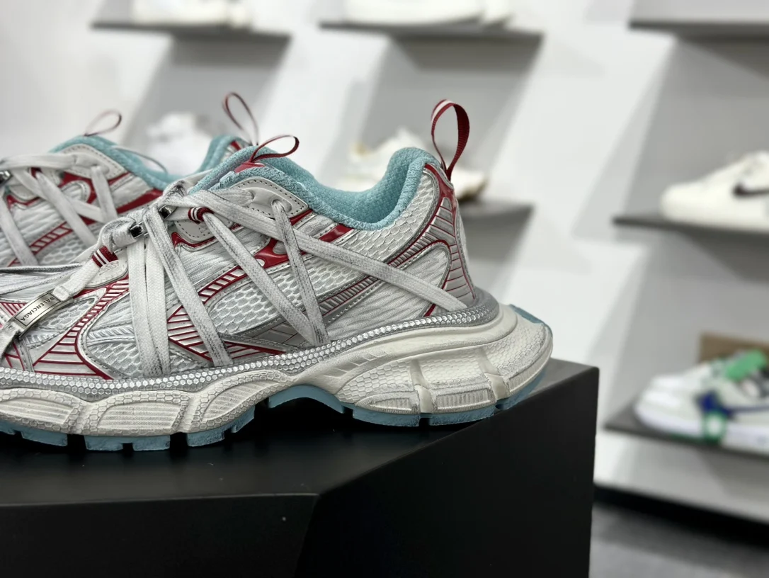 Balenciaga 3XL Extreme Laces B White / Red / Turquoise / Grey · 825601W3XCH1614
