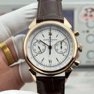 Vacheron Constantin Historiques Cornes de Vache 5000H Watch Silver dial pink gold case brown leather · 5000H/000R-B059