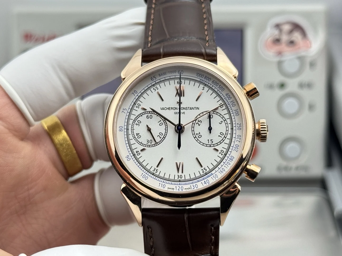 Vacheron Constantin Historiques Cornes de Vache 5000H Watch Silver dial pink gold case brown leather · 5000H/000R-B059