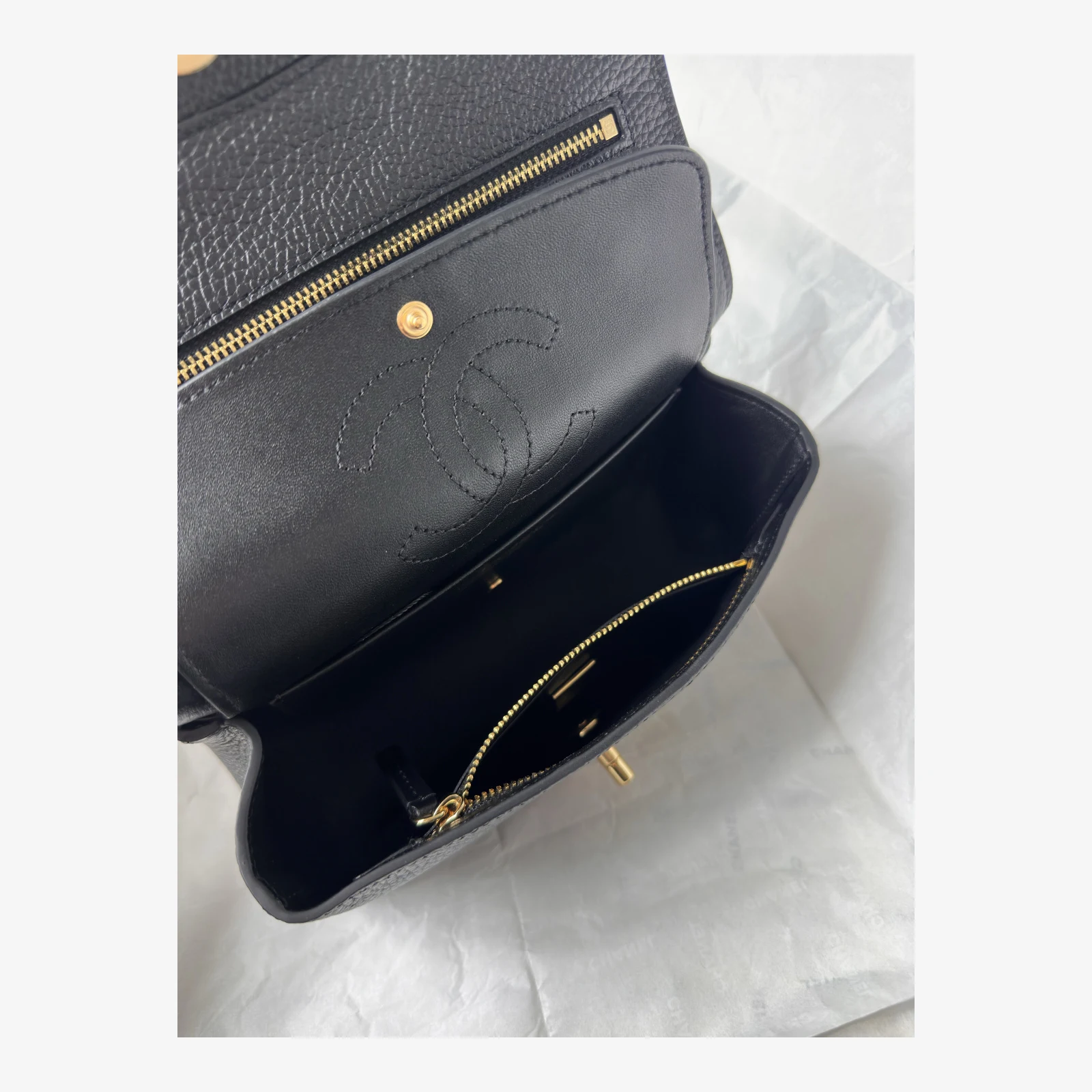 Chanel Mini Flap Bag AS6573 · Black Grained Calfskin — image 9
