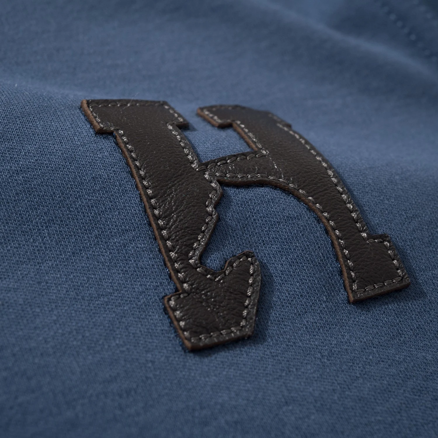 Hermès H'Cheval T-Shirt with Leather Detail Marine