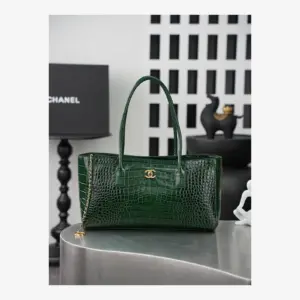 Chanel Small Shopping Bag AS6243 · Crocodile Embossed Green · Crocodile Embossed Calfskin · Gold-Tone Metal