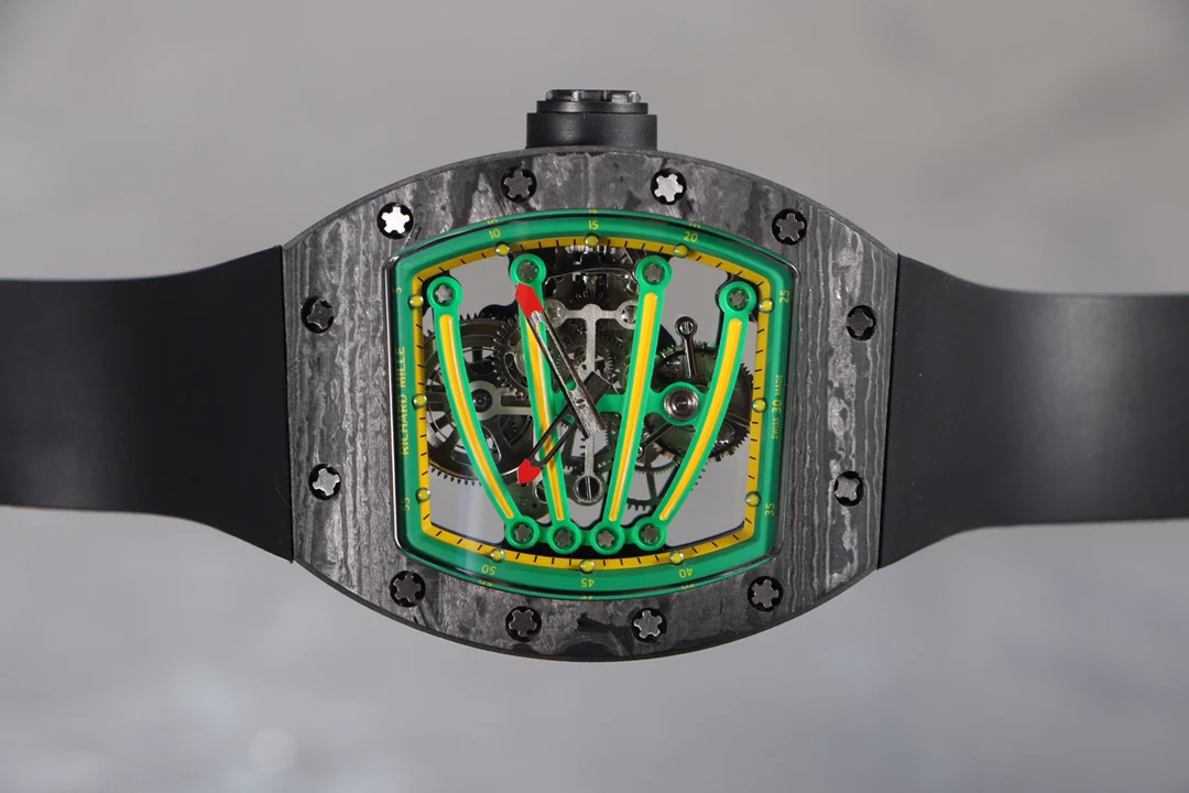 Richard Mille RM 59-01 — Dark case / Green and yellow dial / Black strap — image 3