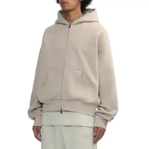 Fear of God Essentials · SS25 · Classic Fleece Zip-Up Hoodie · Timber