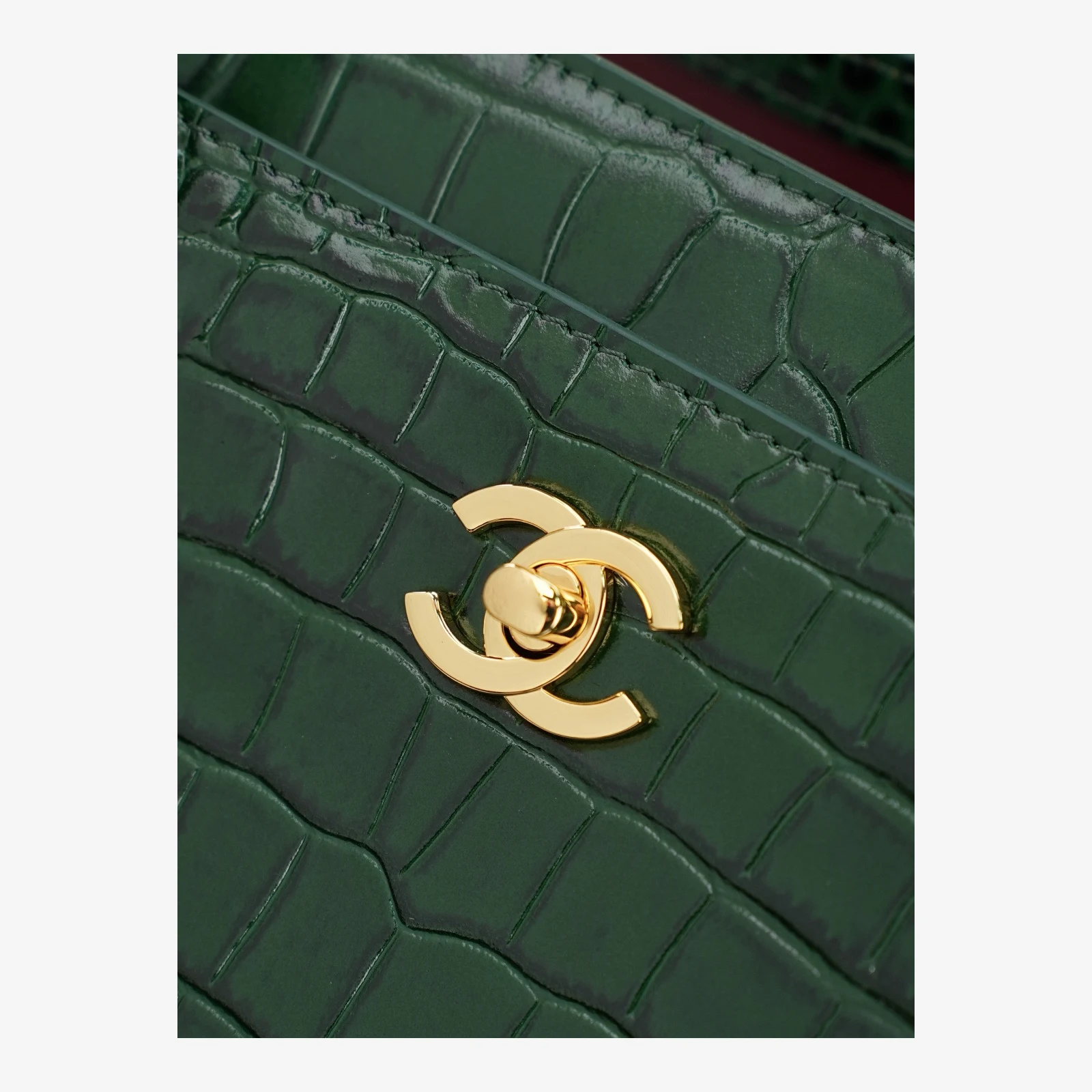 Chanel Small Shopping Bag AS6243 · Crocodile Embossed Green · Crocodile Embossed Calfskin · Gold-Tone Metal