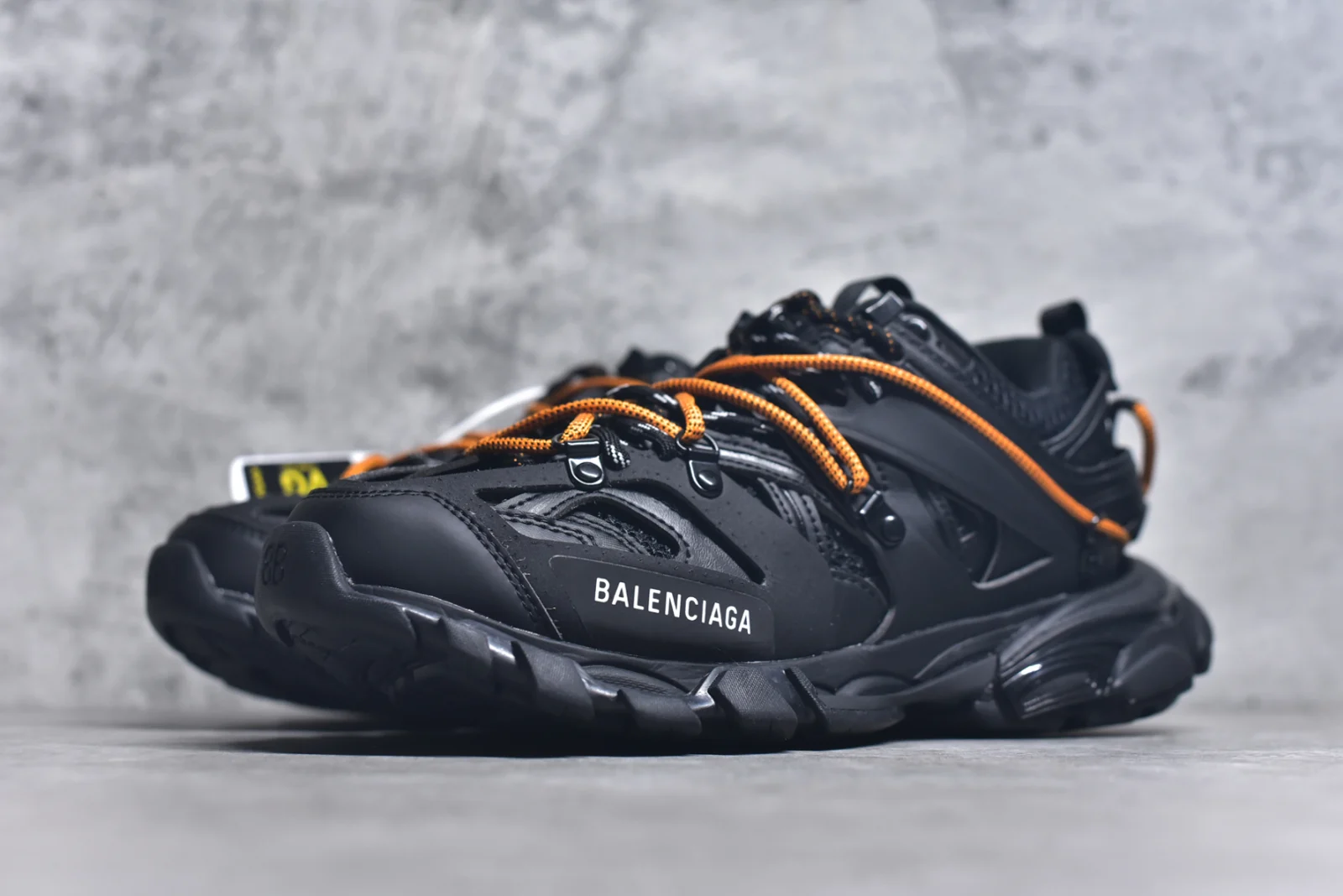 Balenciaga Track Trail Laces Sneaker Black / Orange · 800592WTRHK1000