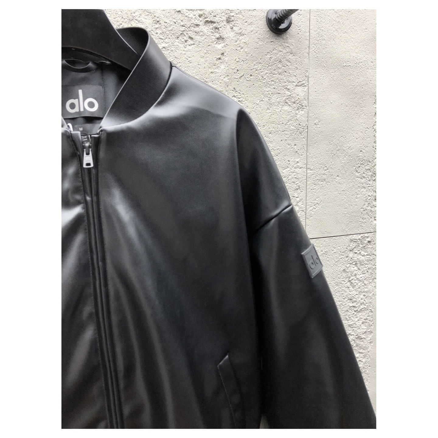 Alo Faux Leather Premier Bomber Black · U4049R