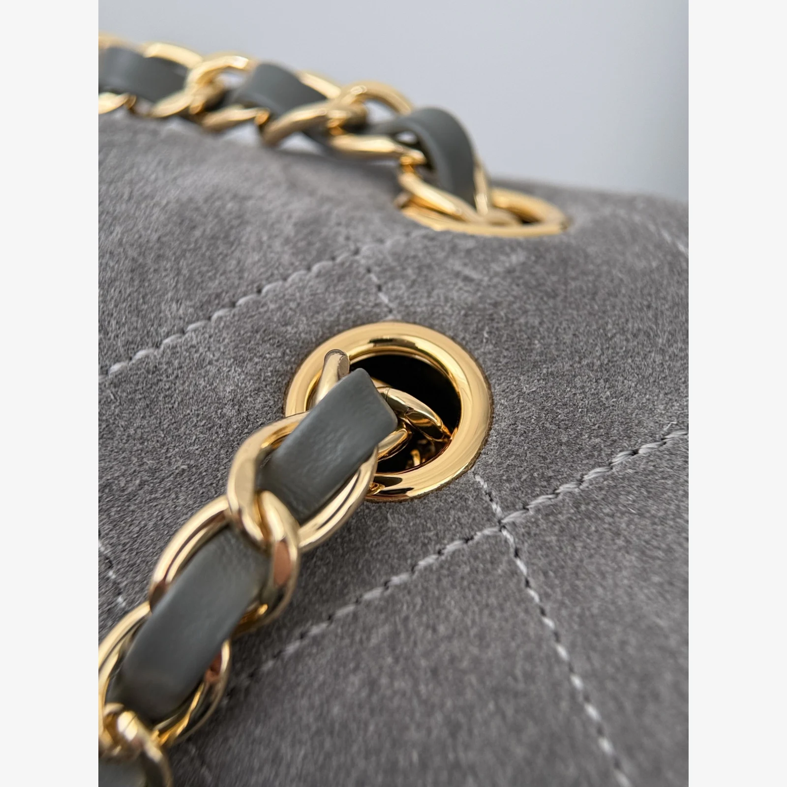Chanel Maxi Flap Bag AS6627 · Suede Calfskin Dark Grey · Suede Calfskin · Gold-Tone Metal