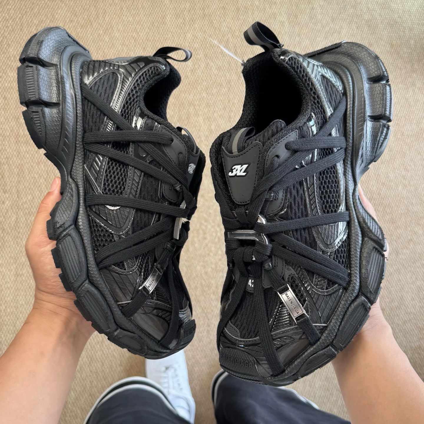 Balenciaga 3XL Extreme Laces B Black · 825601W3XCH1000