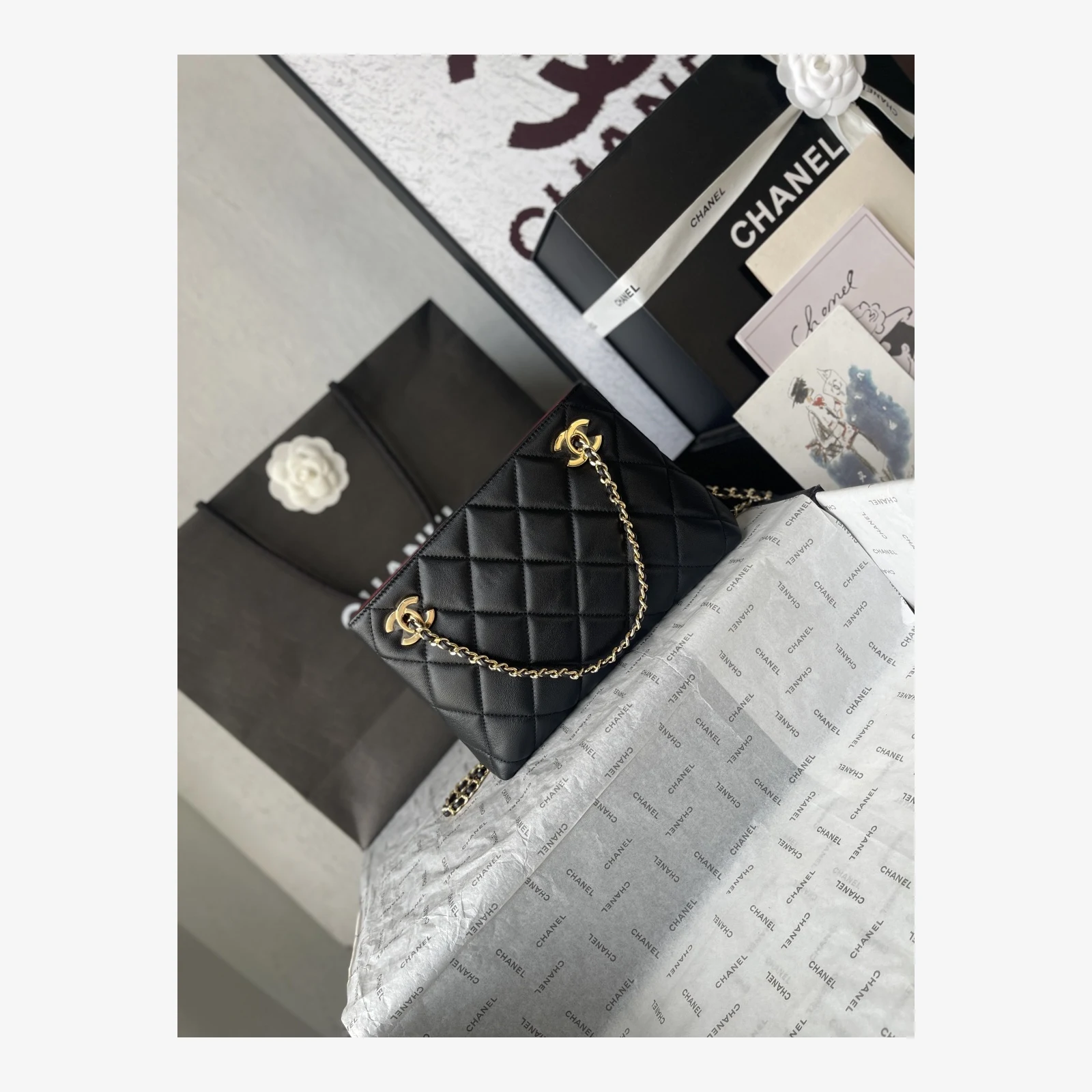 Chanel Mini Shopping Bag AS6248 · Lambskin Black · Lambskin · Gold-Tone Metal