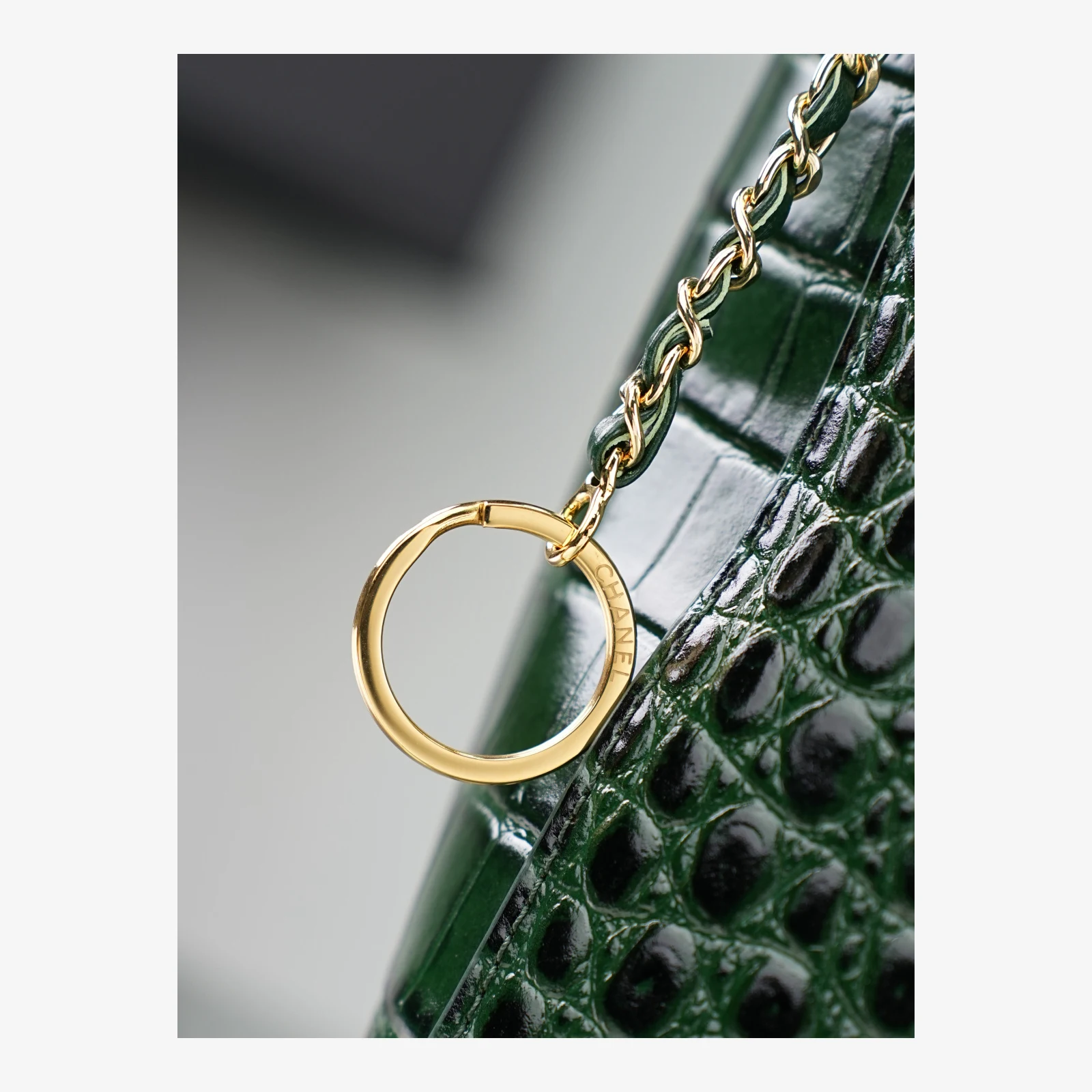 Chanel Small Shopping Bag AS6243 · Crocodile Embossed Green · Crocodile Embossed Calfskin · Gold-Tone Metal