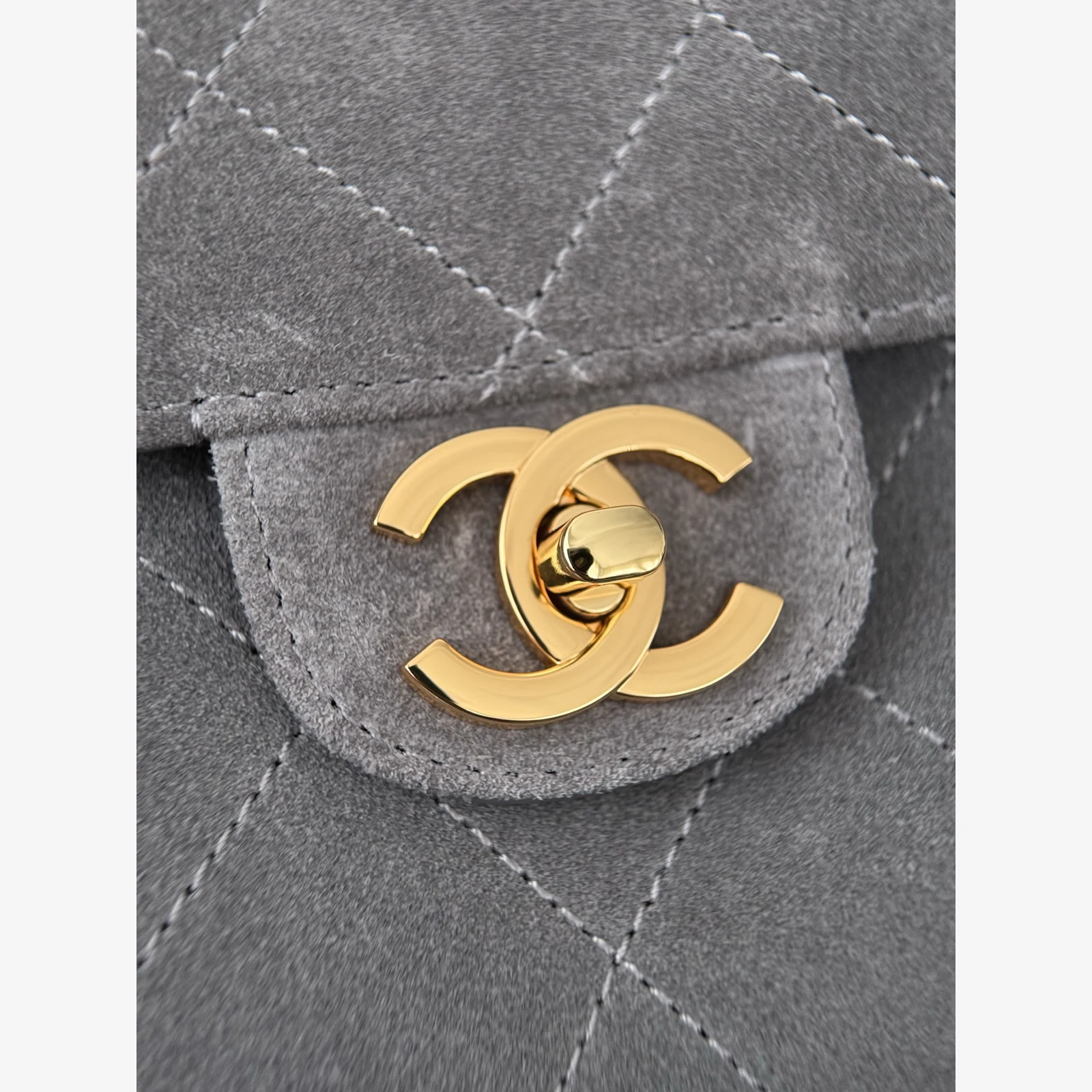 Chanel Maxi Flap Bag AS6627 · Suede Calfskin Dark Grey · Suede Calfskin · Gold-Tone Metal