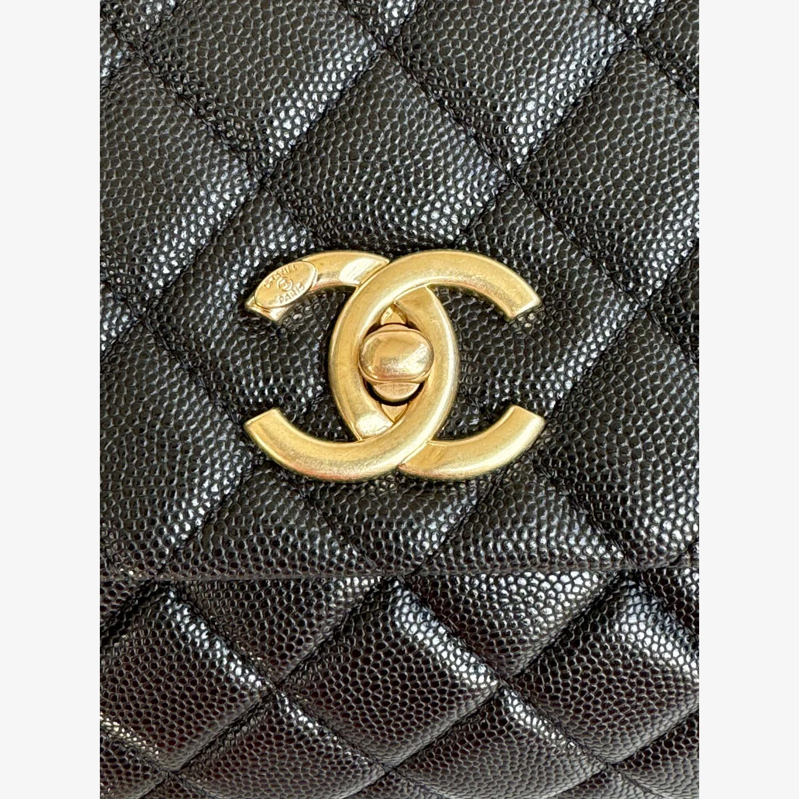 Chanel Large Flap Bag with Top Handle A92991 · Black Grained Calfskin — image 5