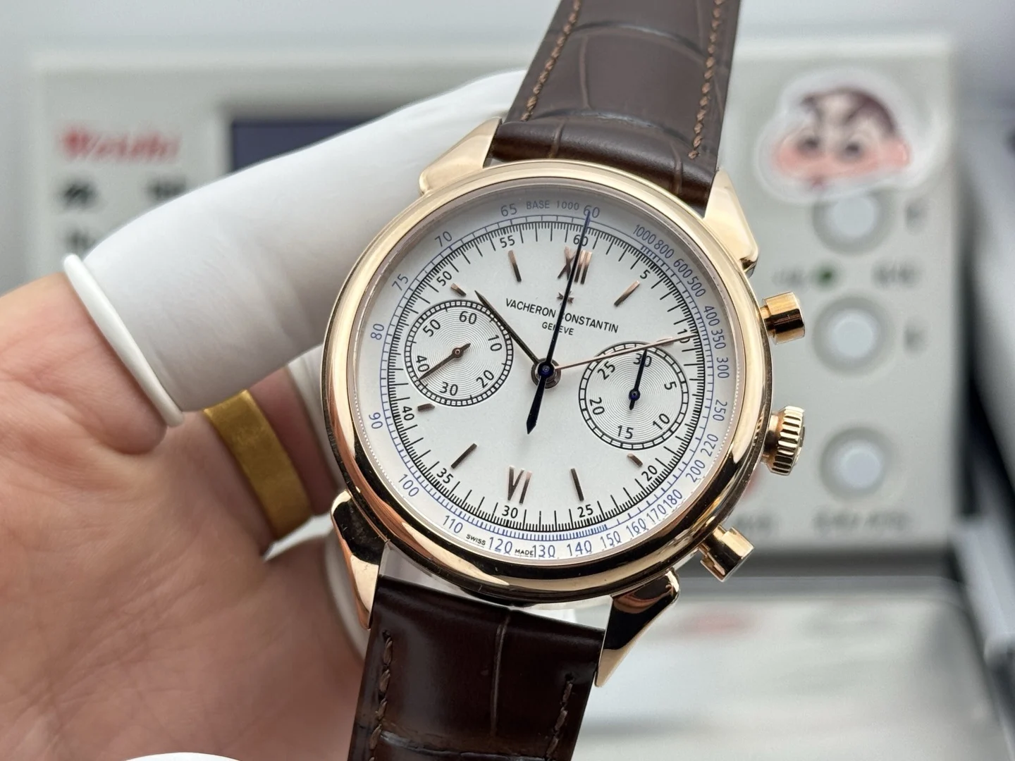Vacheron Constantin Historiques Cornes de Vache 5000H Watch Silver dial pink gold case brown leather · 5000H/000R-B059