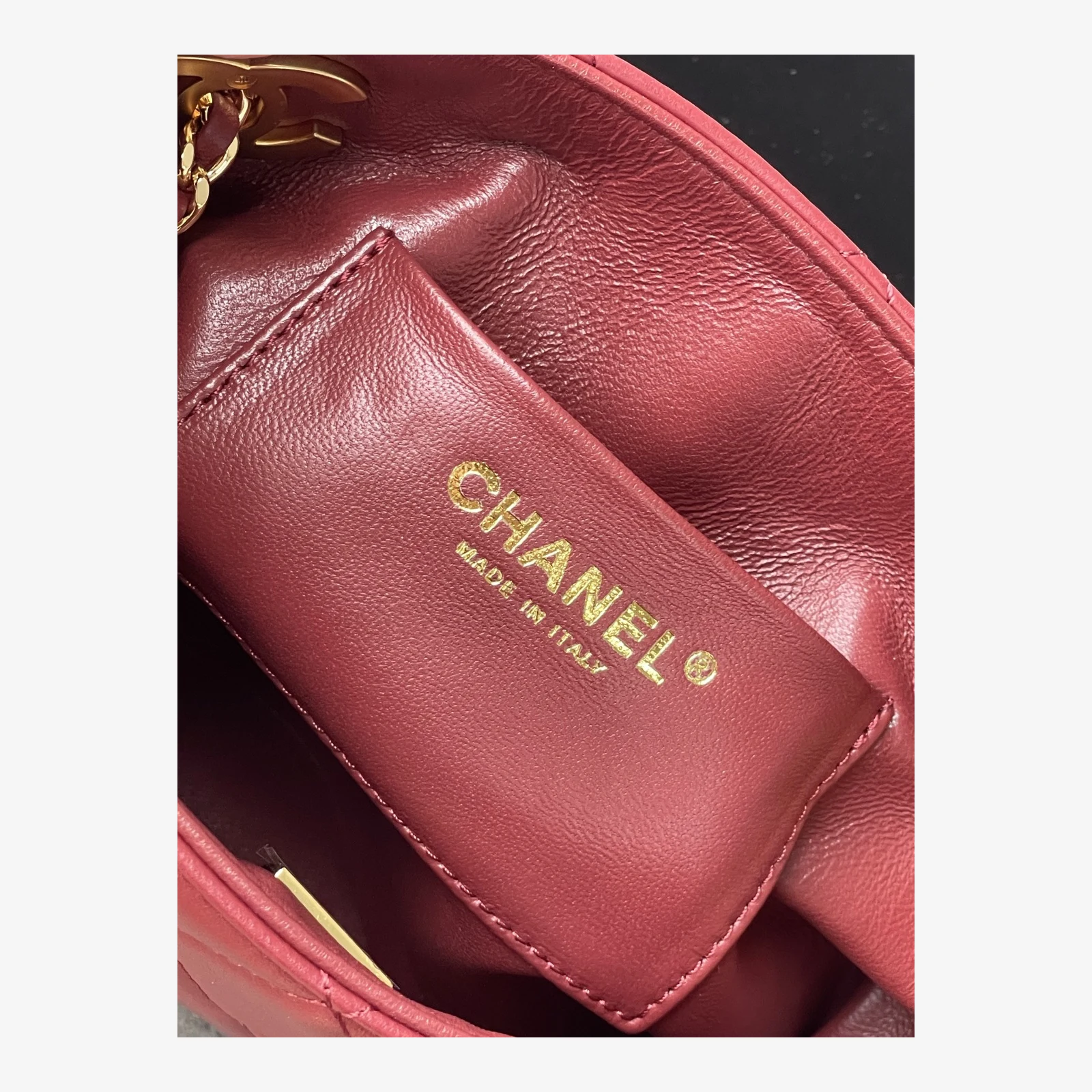 Chanel Mini Shopping Bag AS6248 · Lambskin Dark Burgundy · Lambskin · Gold-Tone Metal