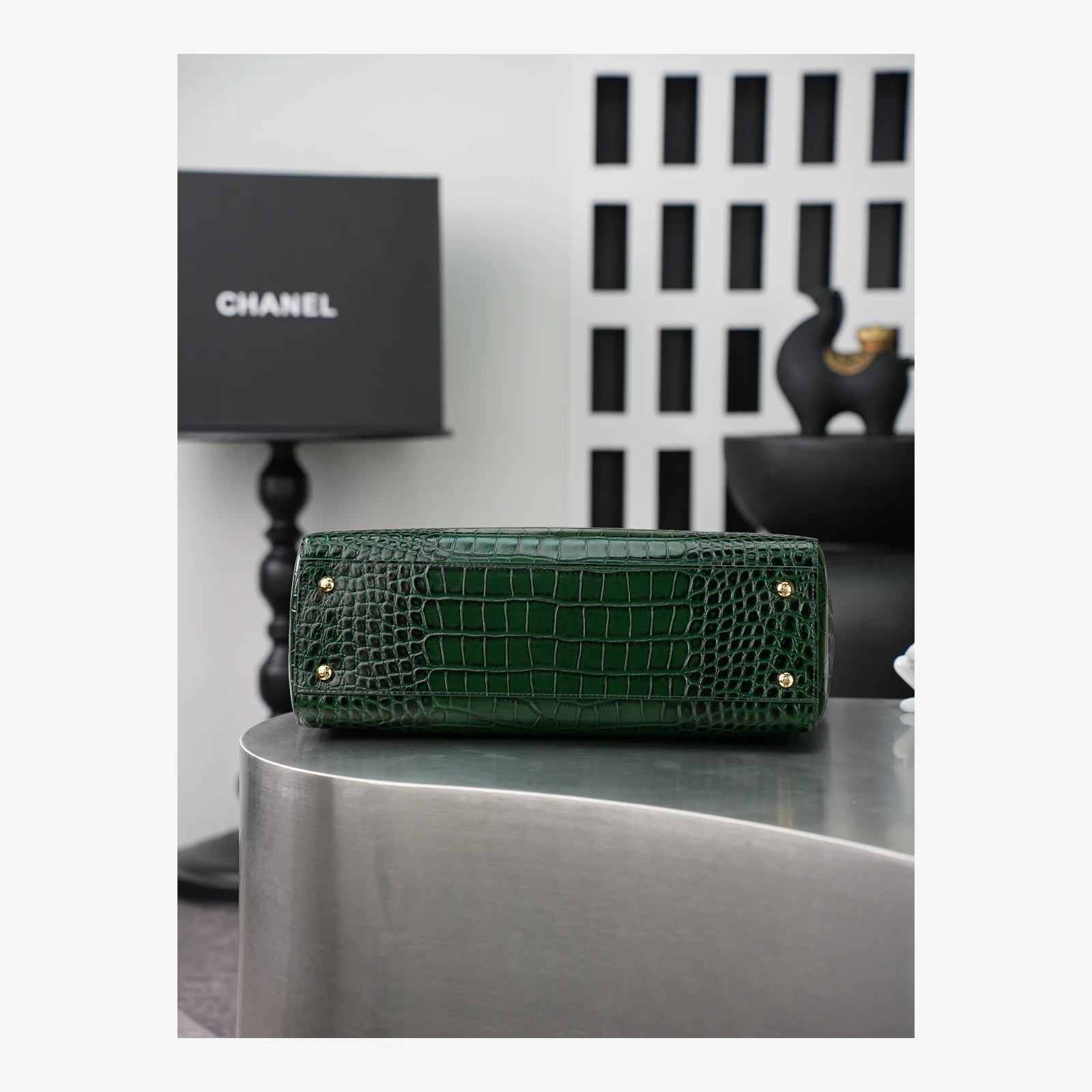 Chanel Small Shopping Bag AS6243 · Crocodile Embossed Green · Crocodile Embossed Calfskin · Gold-Tone Metal