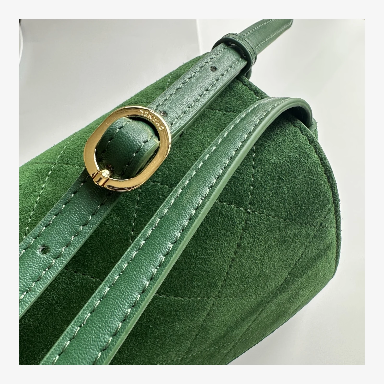 Chanel Small Flap Bag AS6489 · Dark Green Suede Calfskin Dark Green · Suede Calfskin & Calfskin · Gold-Tone Metal