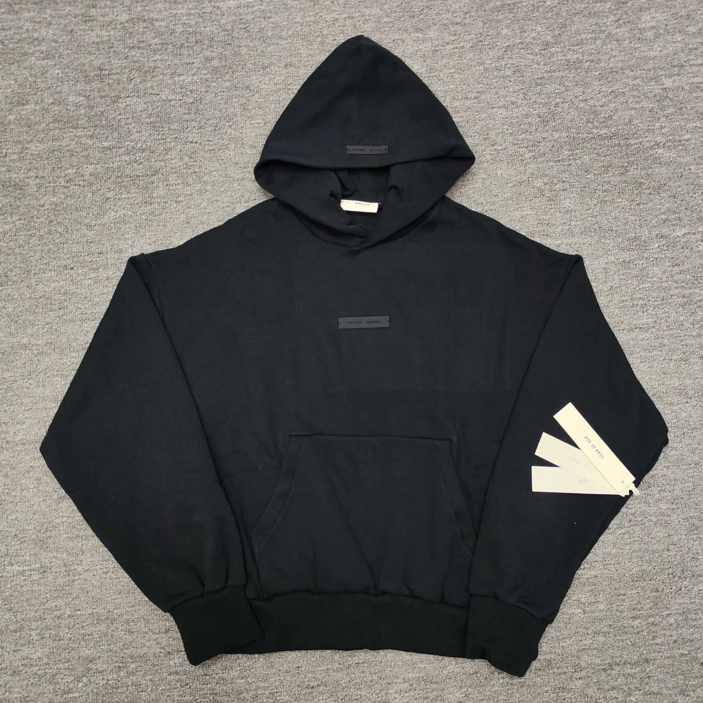 Fear of God Essentials · SS25 · Classic Fleece Hoodie · Jet Black