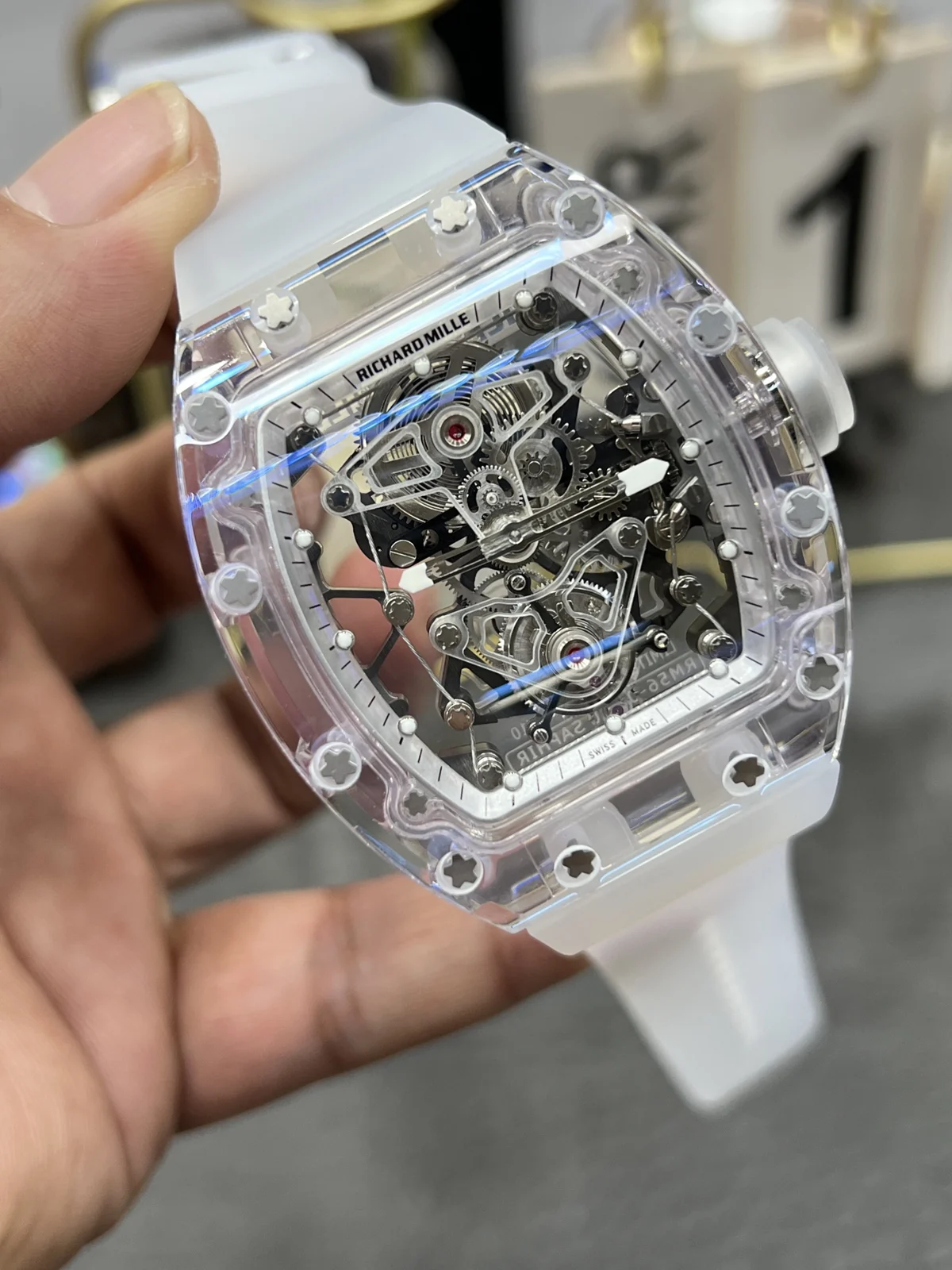 Richard Mille RM 56-02 — Clear case / White strap — image 9