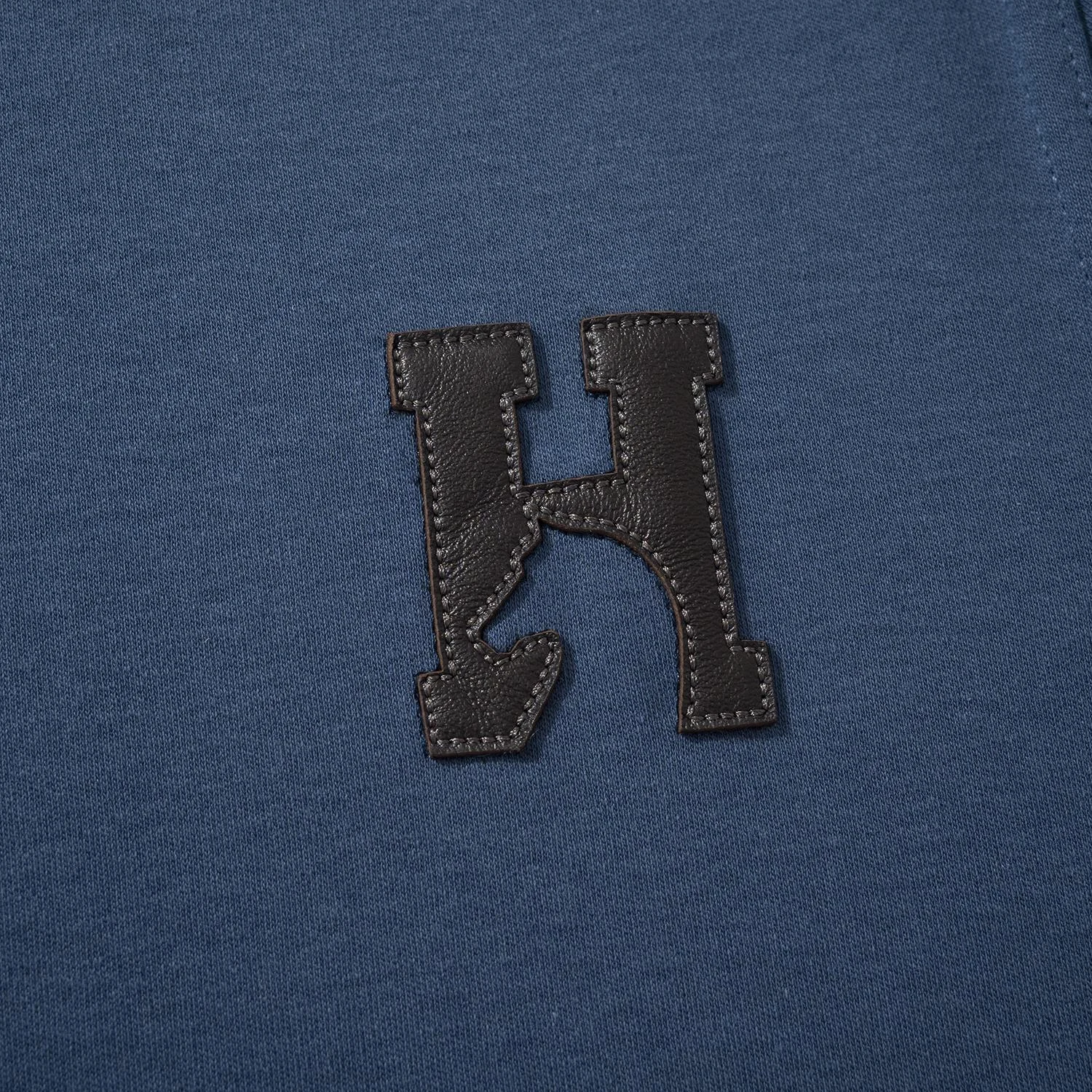 Hermès H'Cheval T-Shirt with Leather Detail Marine