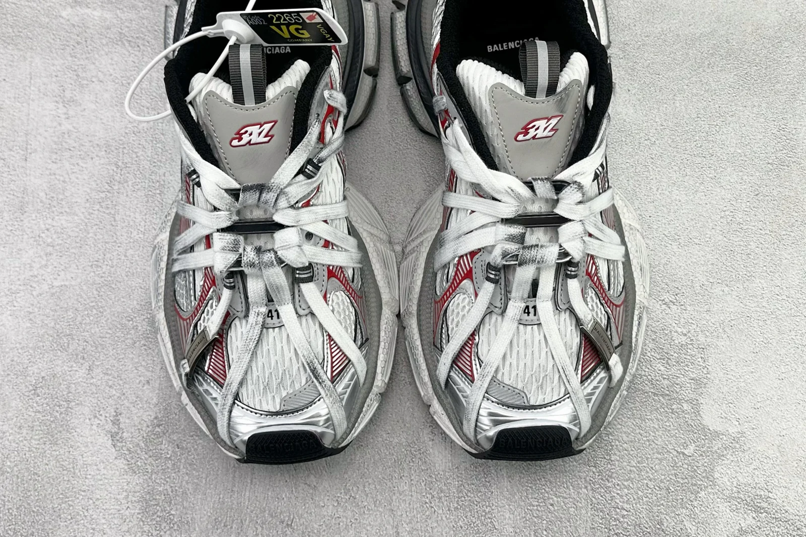 Balenciaga 3XL Extreme Laces B Grey / Silver / Red / Black · 825601W3XCH1161