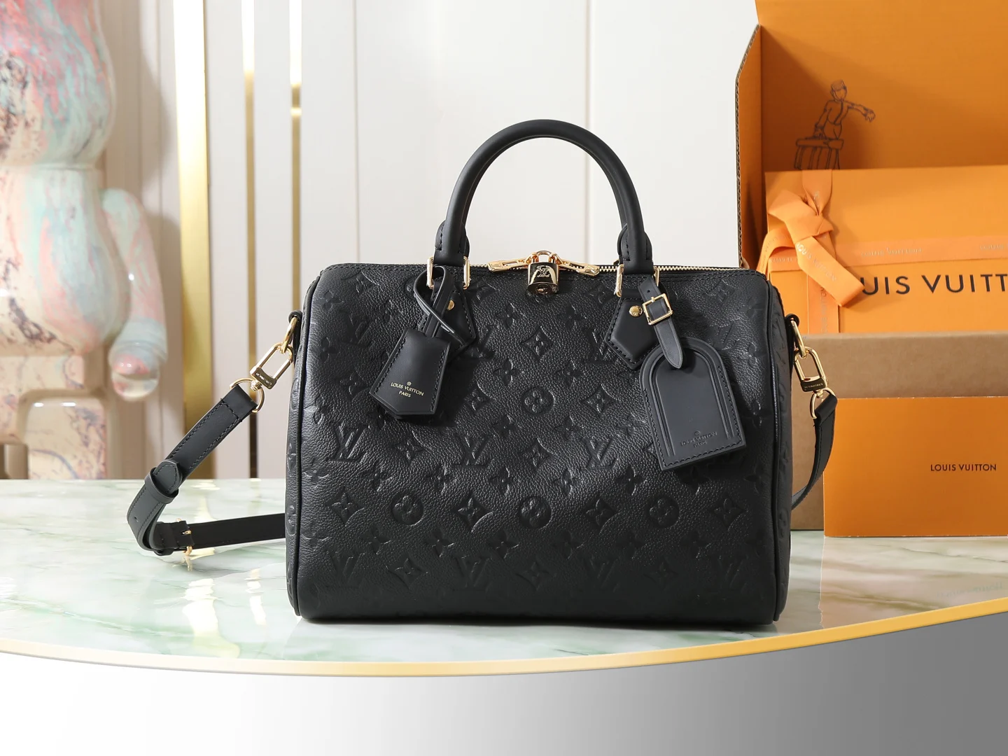 Louis Vuitton Speedy Soft 30 Black Monogram Empreinte Black Monogram Empreinte · M47186
