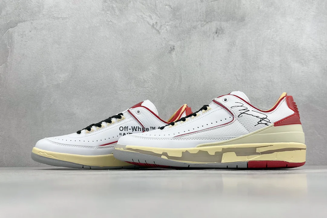 Air Jordan 2 Off-White White and Varsity Red