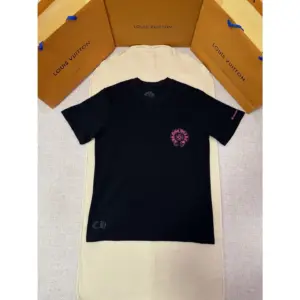Chrome Hearts Neon Pink Horseshoe Tee Black / Neon Pink