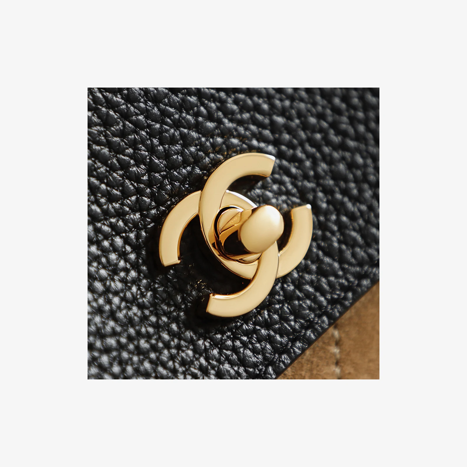 Chanel Shopping Bag AS6428 · Dark Beige & Black Suede Dark Beige & Black · Suede Calfskin & Grained Calfskin · Gold-Tone Metal