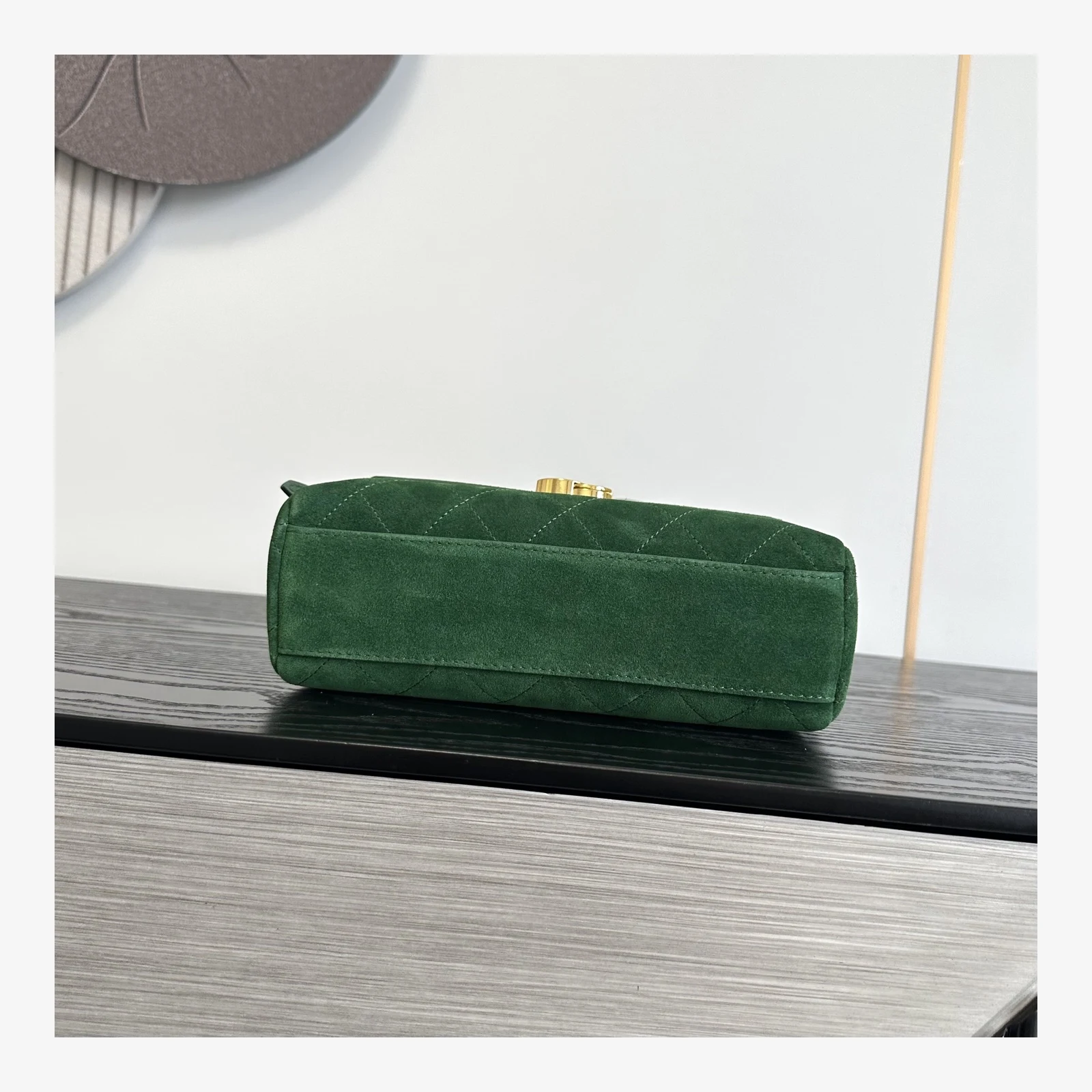 Chanel Small Flap Bag AS6489 · Dark Green Suede Calfskin Dark Green · Suede Calfskin & Calfskin · Gold-Tone Metal